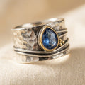 Silver and Gold Tone Bezel Accent Ring